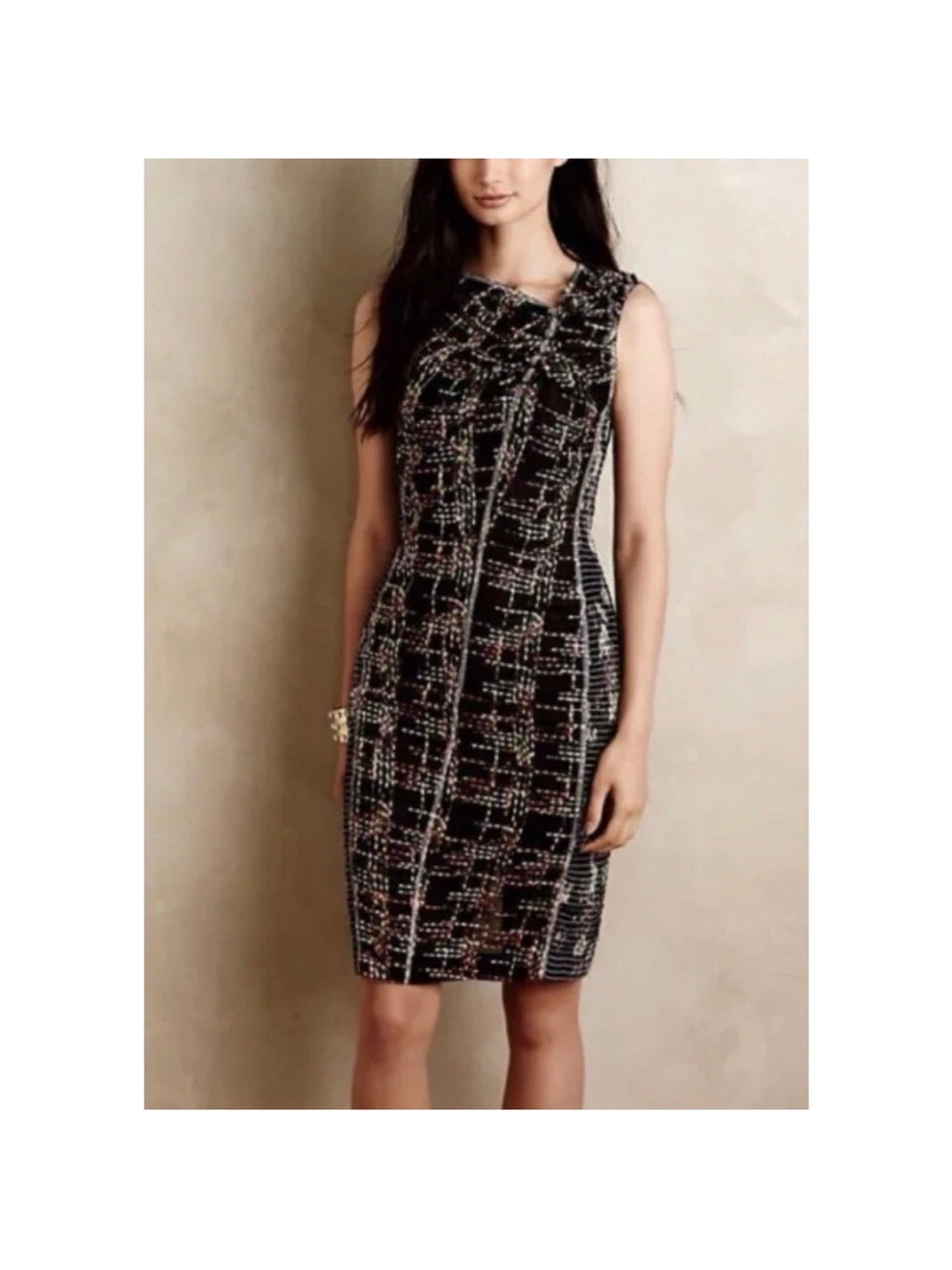 Anthropologie x Byron Lars beauty mark embroidered sheath dress 12 - Picture 2 of 12